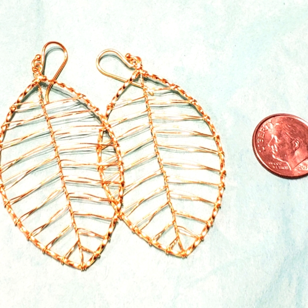 🌈 Handmade 14kt Gold or SS Pltd Leaf Dangle Earring NWT